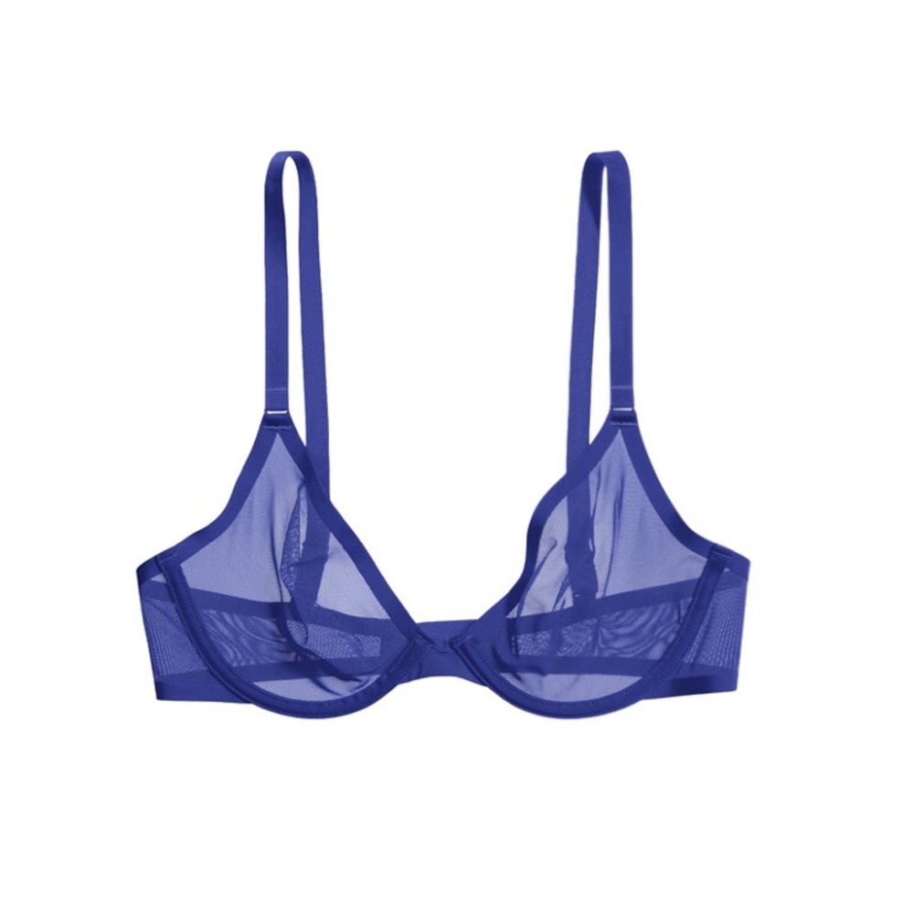 Cuup The Plunge Mesh underwire bra in Ultramarine - 30 / C